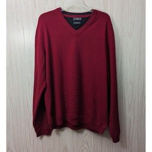 JWN Men's Size L  100% Cashmere V-Neck Red Pullover Sweater John W Nordstrom